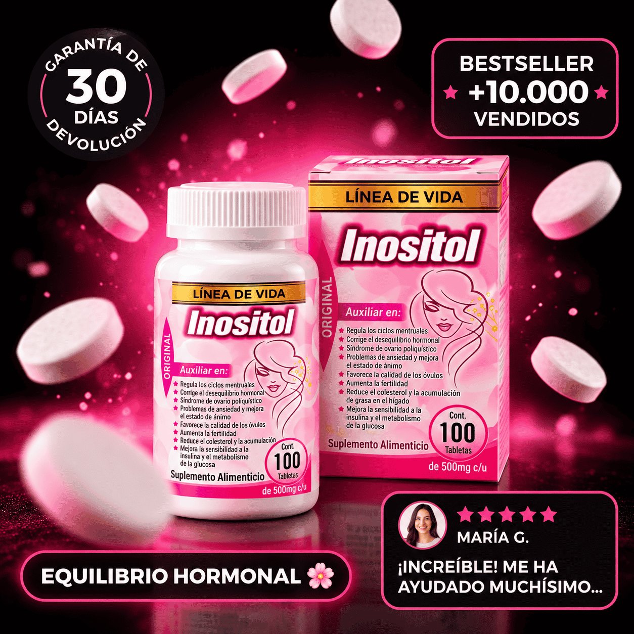 Inositol Línea de Vida – Bestseller +10.000 vendidos, garantía 30 días