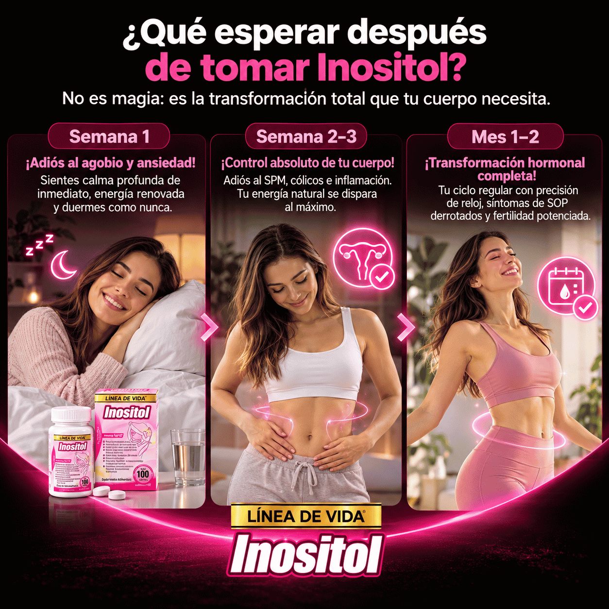 ¿Qué esperar después de tomar Inositol? Semana 1, semanas 2-3, mes 1-2